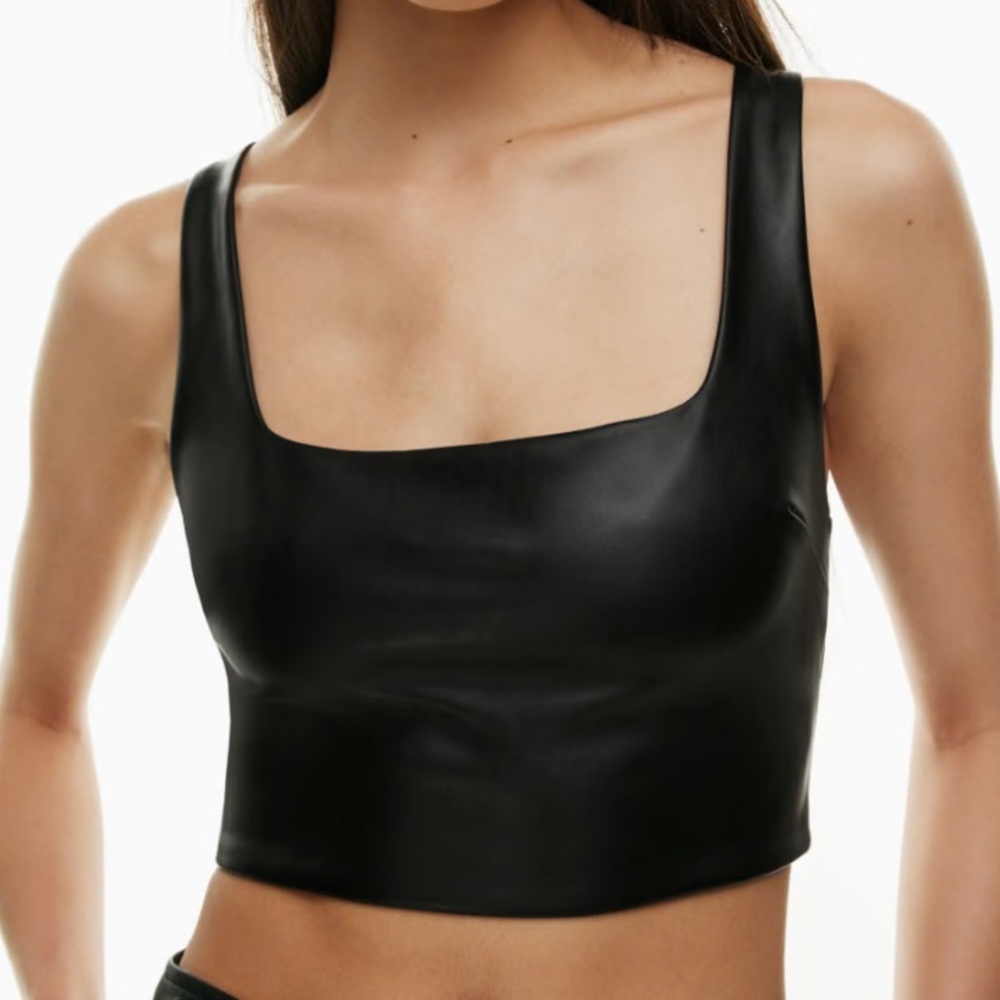 Ten by Babaton Lure Top Black Square-neck Cropped Tank Size Large New with Tags